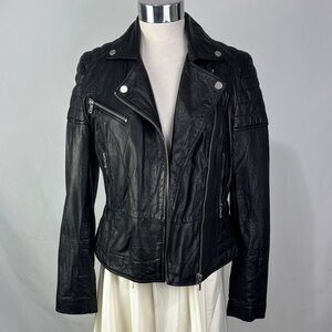 Barneys Originals Moto Black Leather Jacket
